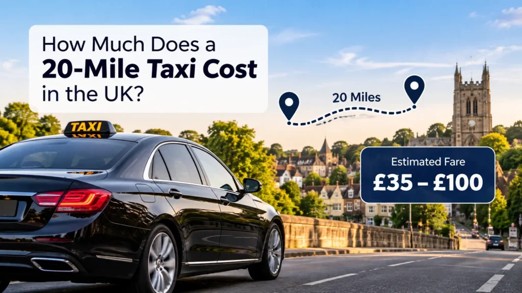 taxi cost for 20 miles in the UK